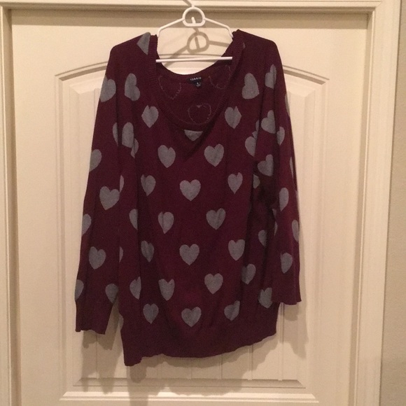 torrid Sweaters - Burgundy heart sweater torrid size 4